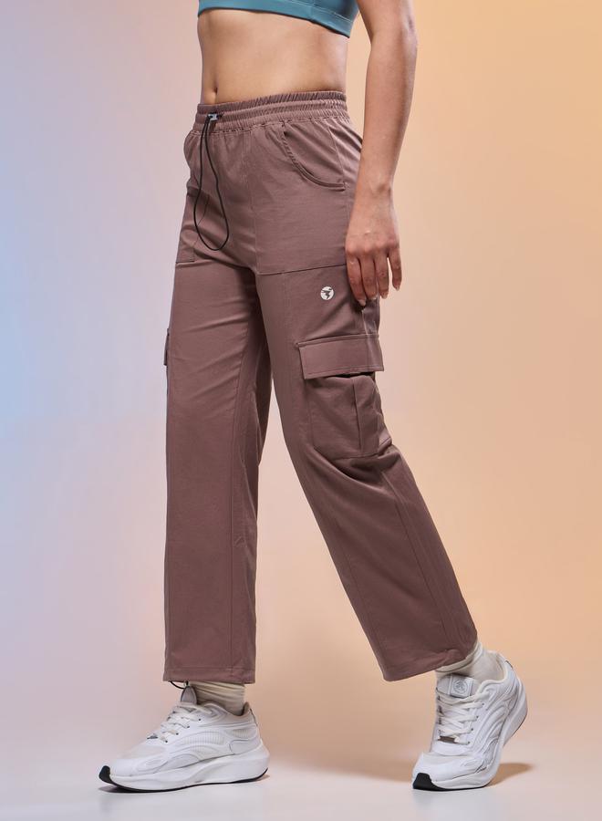 Technosport Women Solid Slim Fit Sports Cargo Track Pants - Image 1